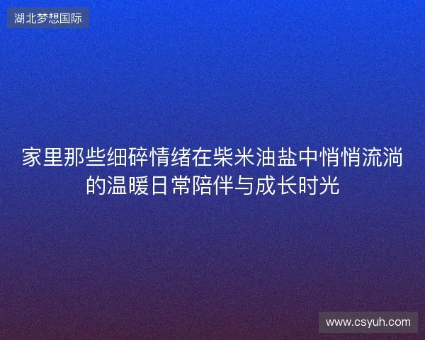 家里那些细碎情绪在柴米油盐中悄悄流淌的温暖日常陪伴与成长时光